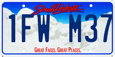 SD license plate 1FWM37
