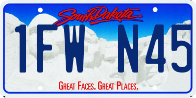 SD license plate 1FWN45