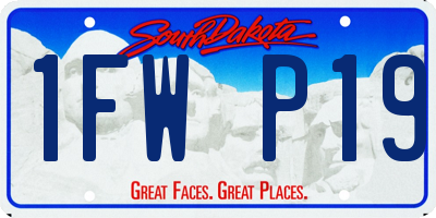 SD license plate 1FWP19