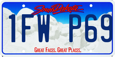 SD license plate 1FWP69