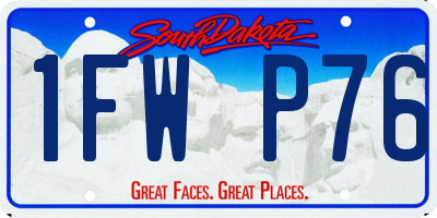SD license plate 1FWP76