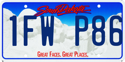 SD license plate 1FWP86