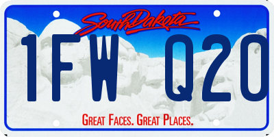 SD license plate 1FWQ20
