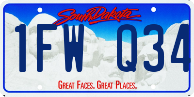 SD license plate 1FWQ34
