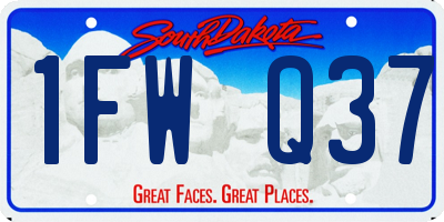 SD license plate 1FWQ37