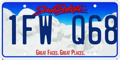 SD license plate 1FWQ68