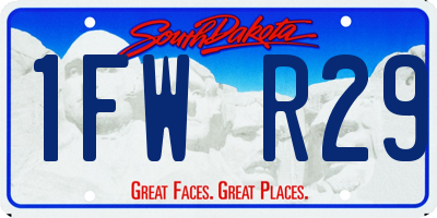 SD license plate 1FWR29
