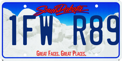 SD license plate 1FWR89