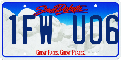 SD license plate 1FWU06