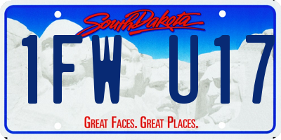 SD license plate 1FWU17