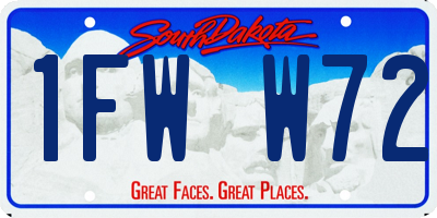 SD license plate 1FWW72