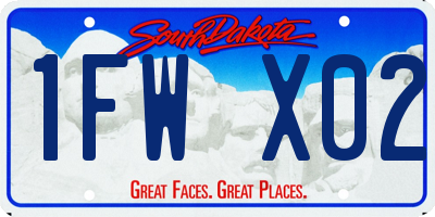 SD license plate 1FWX02