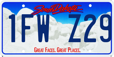SD license plate 1FWZ29