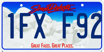 SD license plate 1FXF92