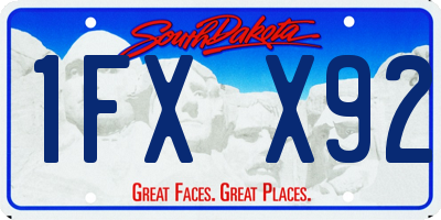 SD license plate 1FXX92