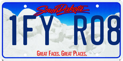 SD license plate 1FYR08