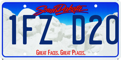 SD license plate 1FZD20