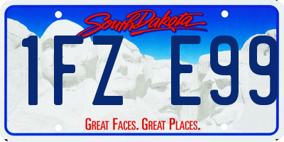 SD license plate 1FZE99