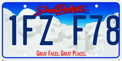 SD license plate 1FZF78