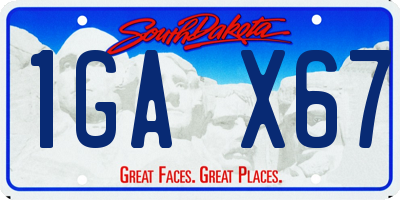 SD license plate 1GAX67