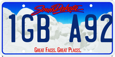SD license plate 1GBA92