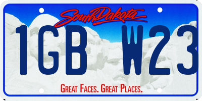 SD license plate 1GBW23