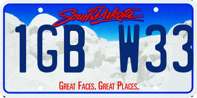 SD license plate 1GBW33
