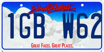 SD license plate 1GBW62
