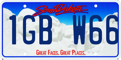 SD license plate 1GBW66