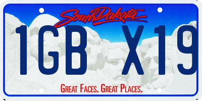SD license plate 1GBX19