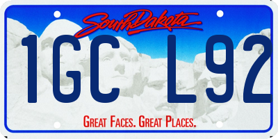 SD license plate 1GCL92