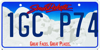 SD license plate 1GCP74