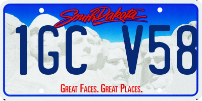SD license plate 1GCV58