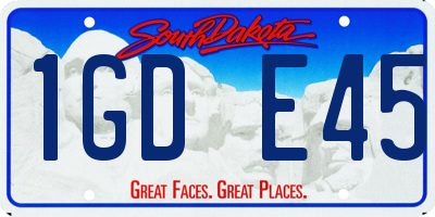 SD license plate 1GDE45
