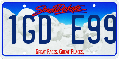 SD license plate 1GDE99