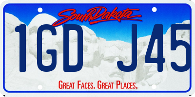 SD license plate 1GDJ45