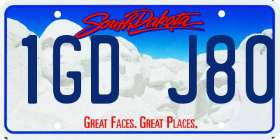 SD license plate 1GDJ80
