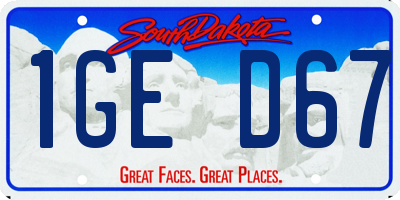 SD license plate 1GED67
