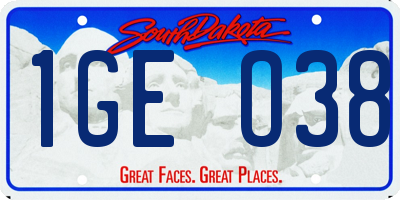 SD license plate 1GEO38