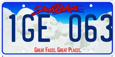 SD license plate 1GEO63