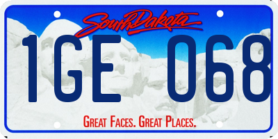 SD license plate 1GEO68