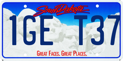 SD license plate 1GET37