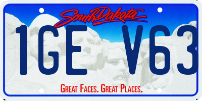 SD license plate 1GEV63