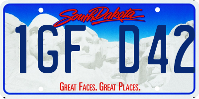 SD license plate 1GFD42