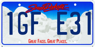 SD license plate 1GFE31