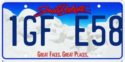 SD license plate 1GFE58