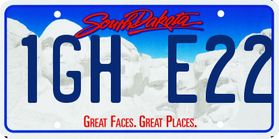 SD license plate 1GHE22
