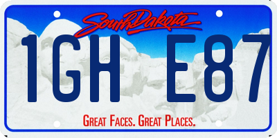 SD license plate 1GHE87