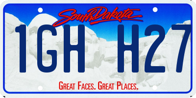 SD license plate 1GHH27