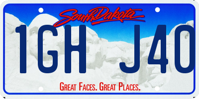 SD license plate 1GHJ40
